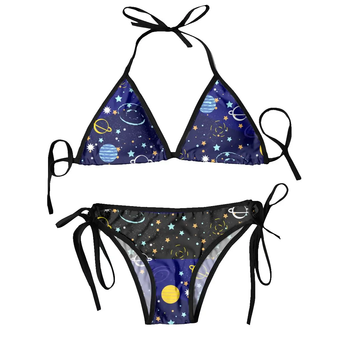 2024 Swimsuit Lovely Galaxy Mujer Women Swimwear Summer Beachwear Bathing Bikinis Sets