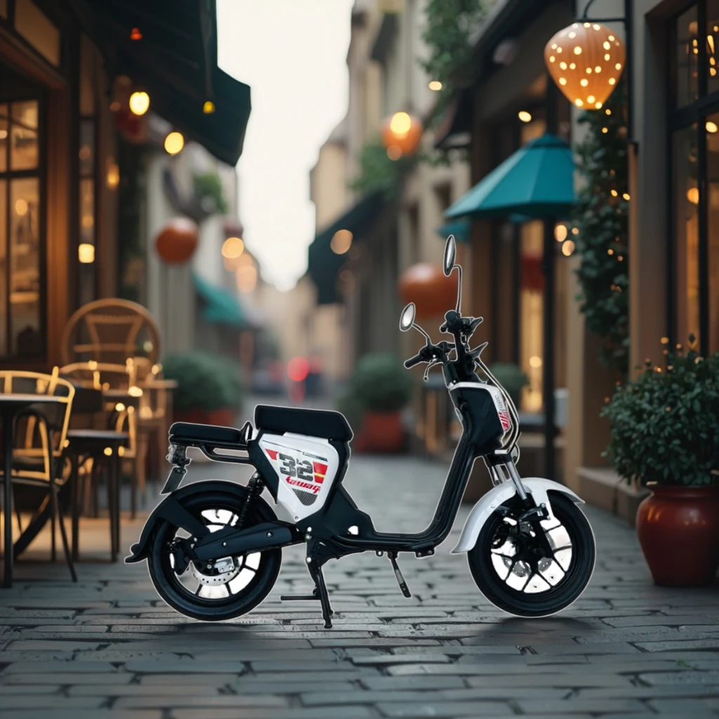 

SXLL EcotoRide Urban 60V 1200W Electric Moped Kick Scooter Streetbike Pedal Removable Battery 45km/h Top Speed for City Commute