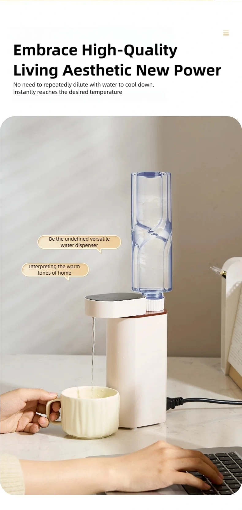 2000 W Durchlauferhitzer, 3 Sekunden schnelles Aufheizen, kompatibel mit Mineralwasser/Flaschenwasser, tragbarer Wasserspender – Detail 13
