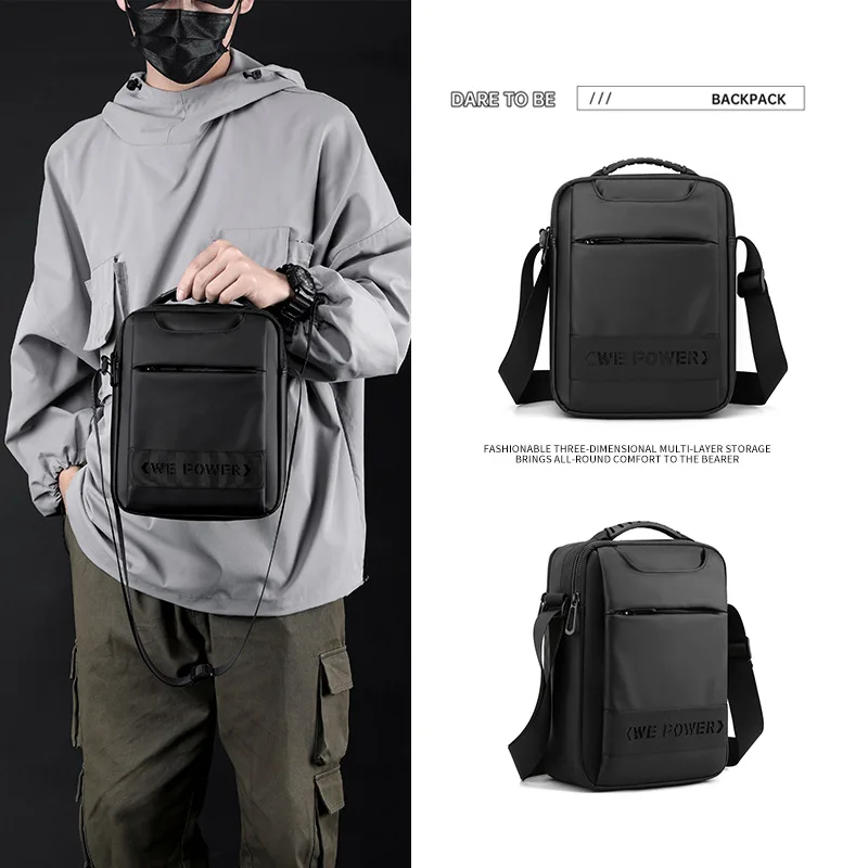 

Large capacity sloping across men's leisure business travel hand waterproof shoulder bag