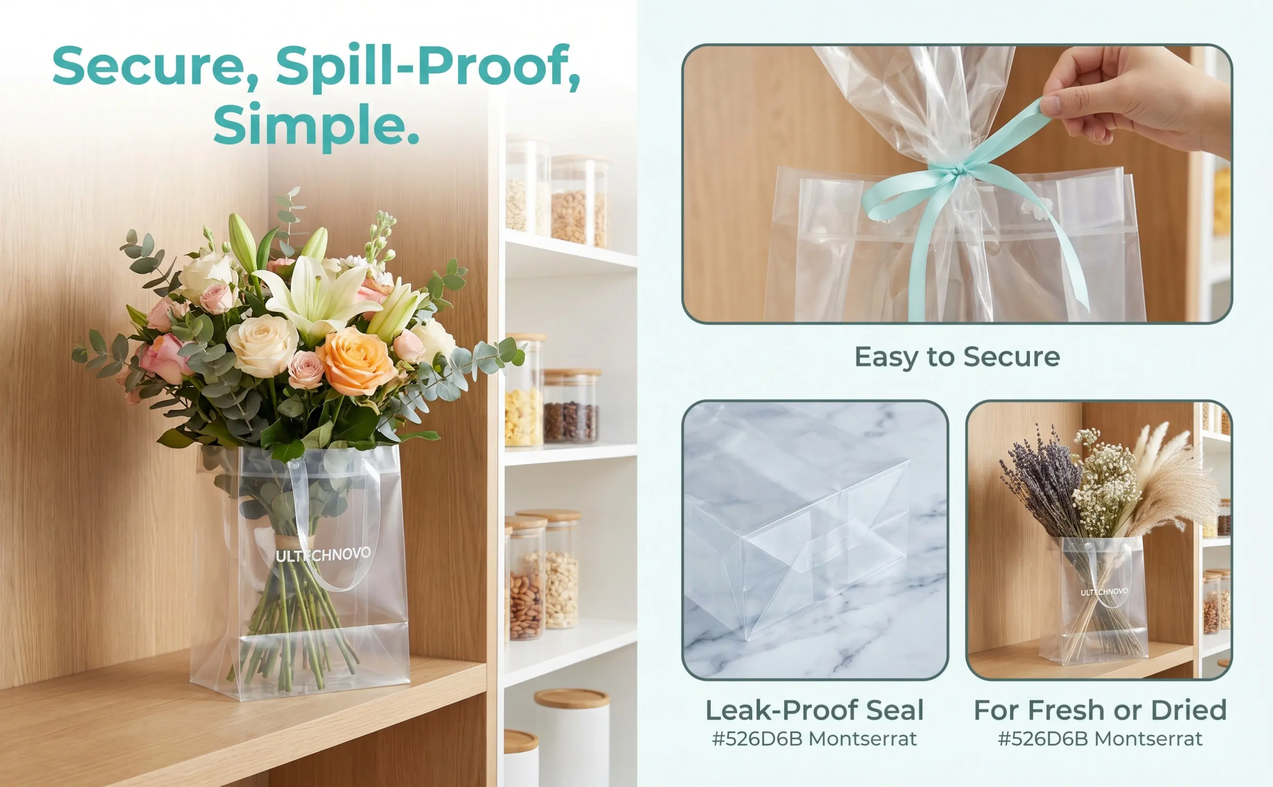 50Pcs Flower Bouquet Water Retainer Sleeves Clear Freshness Preserving Bags for Flowers Floral Water Storage Wraps