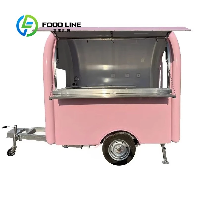 Pink Mobile Food Truck New with Slush Machine for Boba Tea Cold Drinks Smoothies Cupcakes Ice Cream Customized