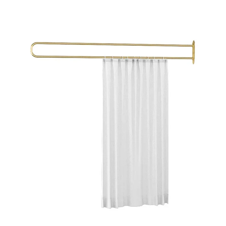 

Golden iron art U-shaped long rod beauty bed partition curtain support health salon beauty salon physiotherapy bed support frame