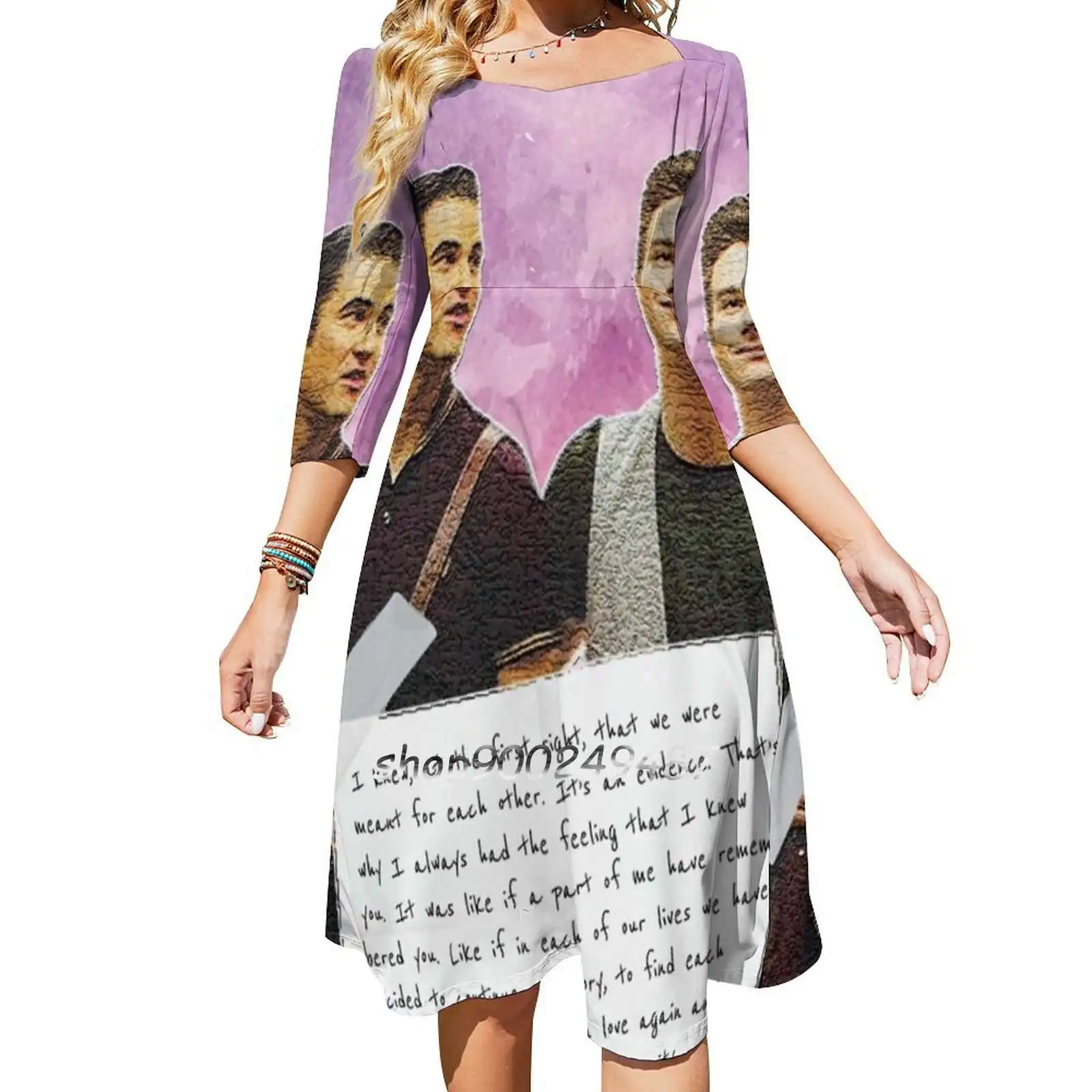 Glee Klaine Watercolour Long Sleeve Sexy Dresses For Women 2022 Ladies Vintage Elegant Party Dress Glee Klaine Blaine Anderson