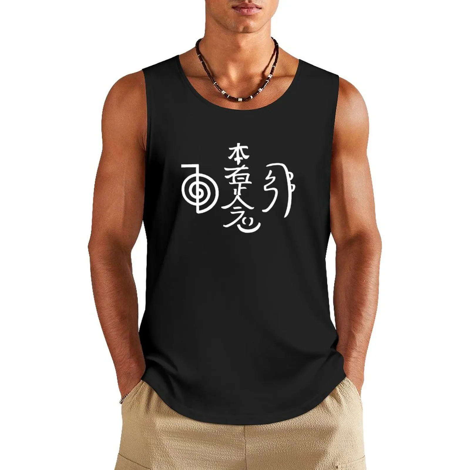 

Reiki Symbols black and white Tank Top Short sleeve anime top