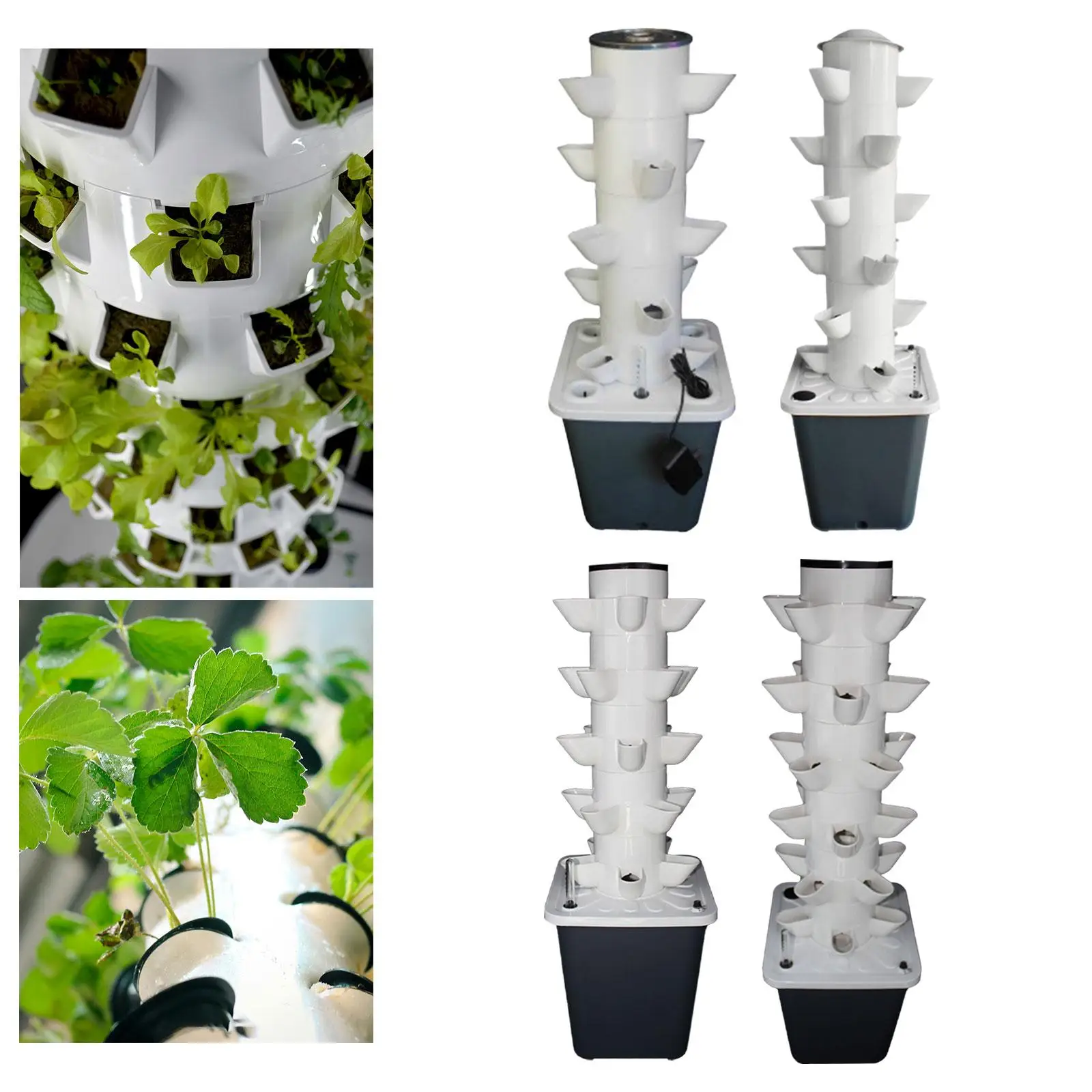 15/18/25/30 Holes Hydroponic Grow System Tower Kit Garden Planter Home Yard Water Pump Home Vertical Gardening Planter