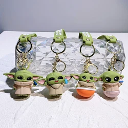 Disney Star Wars Yoda Keychain Cute Cartoon Keyrings Anime Figure Keyholder Accessories Birthday Gifts Children's Ornament Toys