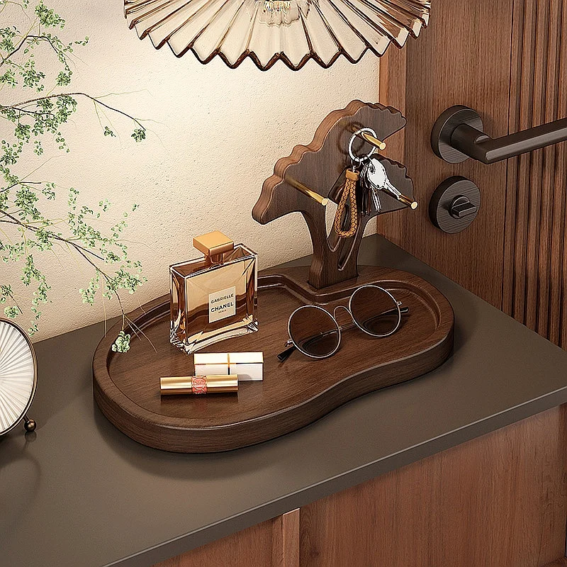 Entrance Key Holder Organizer Desk Storage Box Vanity Cosmetic Necklace Tray Living Room Decor