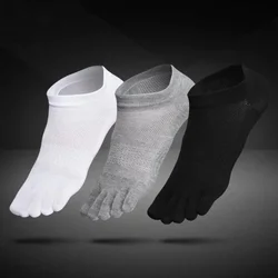 Men's Summer Short Socks Cotton Five-finger Socks Low-top Spring and Summer Ultra-thin Mesh Toe Short Tube Fashion Accessories