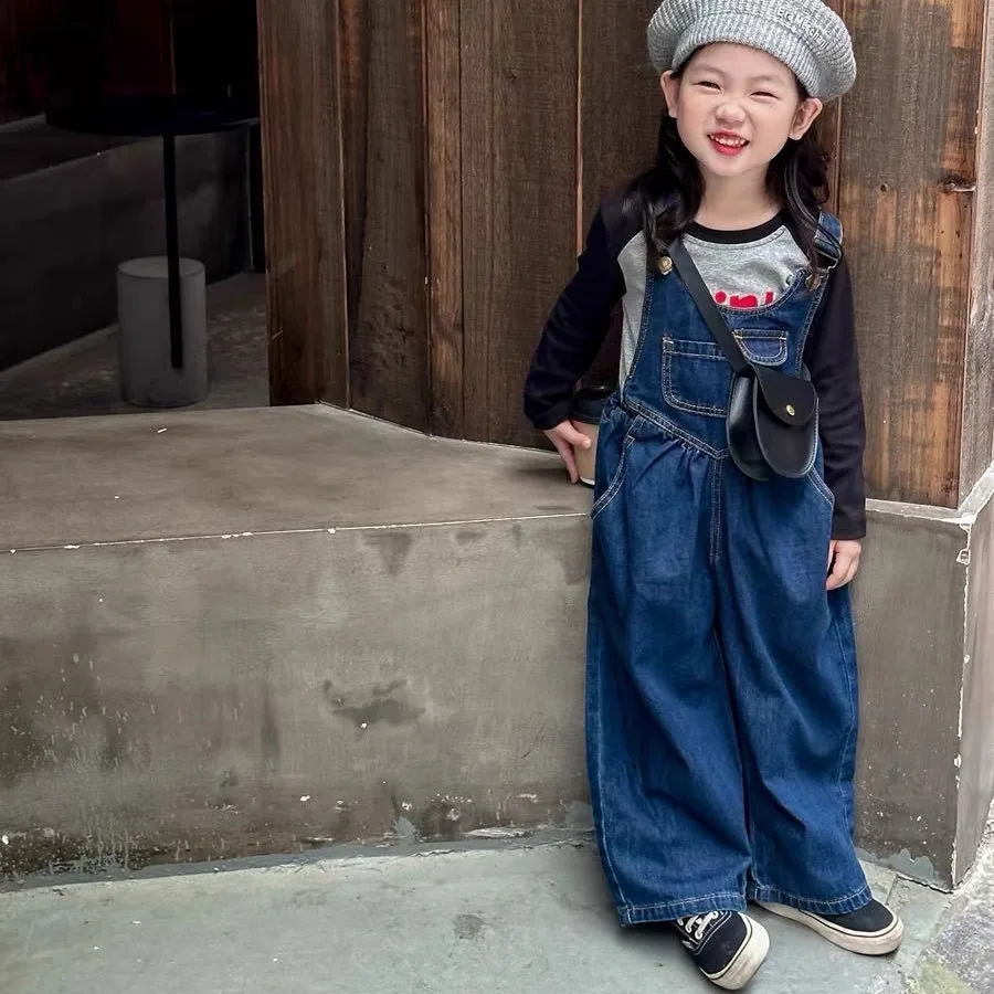 Children Denim Suspender Jumpsuit Autumn Kids Clothing for Boys Girls