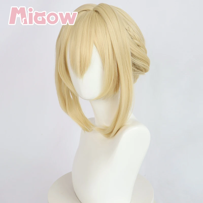 Anime 'Violet Evergarden' Violet Cosplay Wig, Light Blonde Pre-styled Updo Bun Hair Heat Resistant Synthetic Wig 3