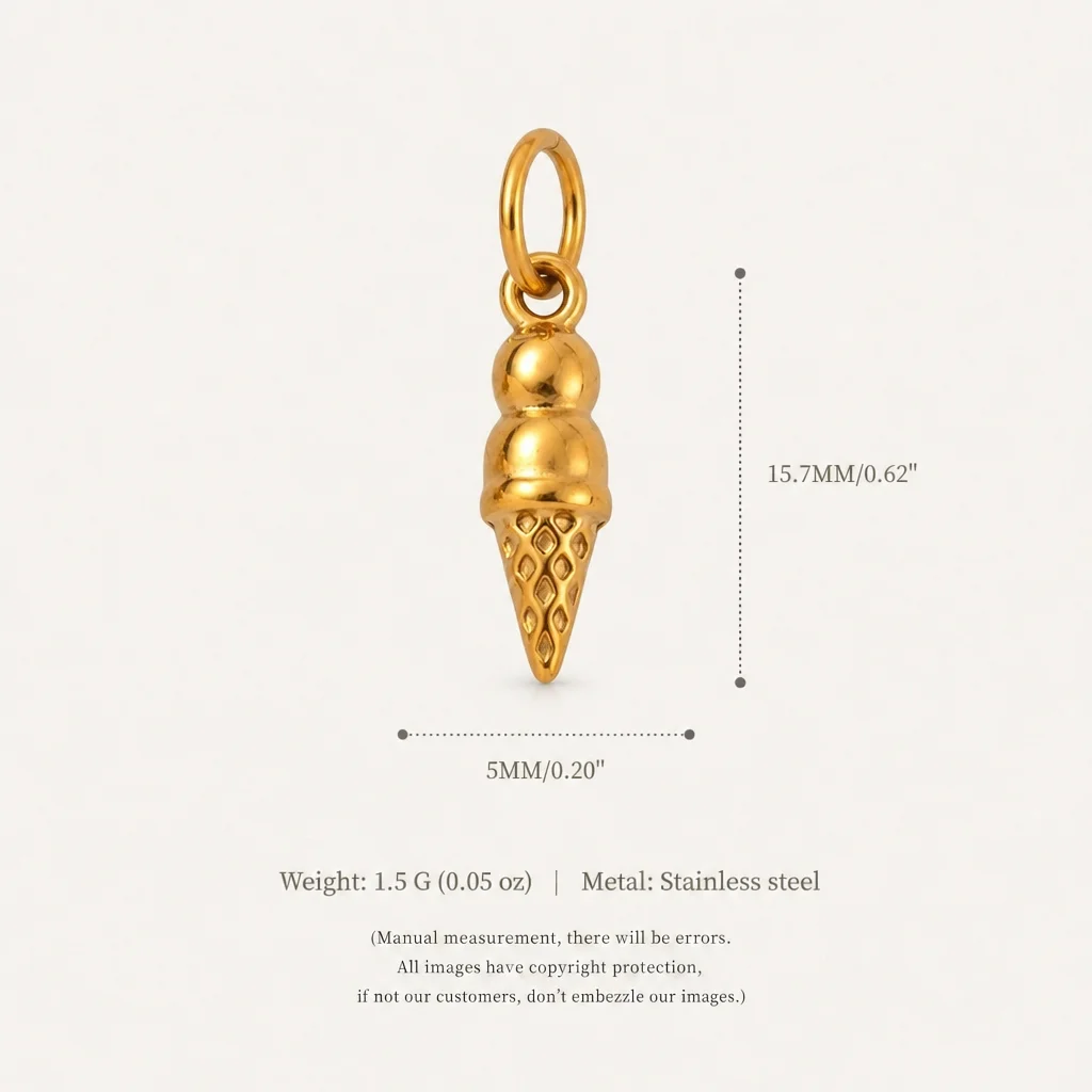 Edelstahl Mode Neu Täglich Ananas-Brötchen Eiscreme Gepäck DIY Anhänger Charms für Schmuck – Detail 4