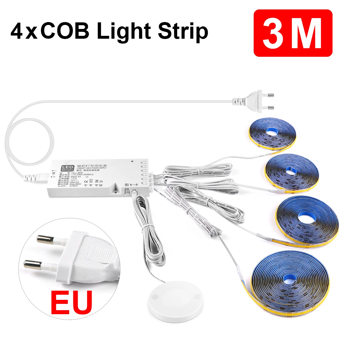 Smart Doordringbare Hout COB LED Strip Touch Sensor Licht 320 Leds/m Warm/Neutraal Wit Parallelle Verlichting Keuken achtergrondverlichting Verlichting