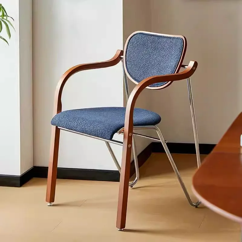 

Medieval Bauhaus dining chair home backrest solid wood dining table and chair wrought iron Internet celebrity designer retro wab