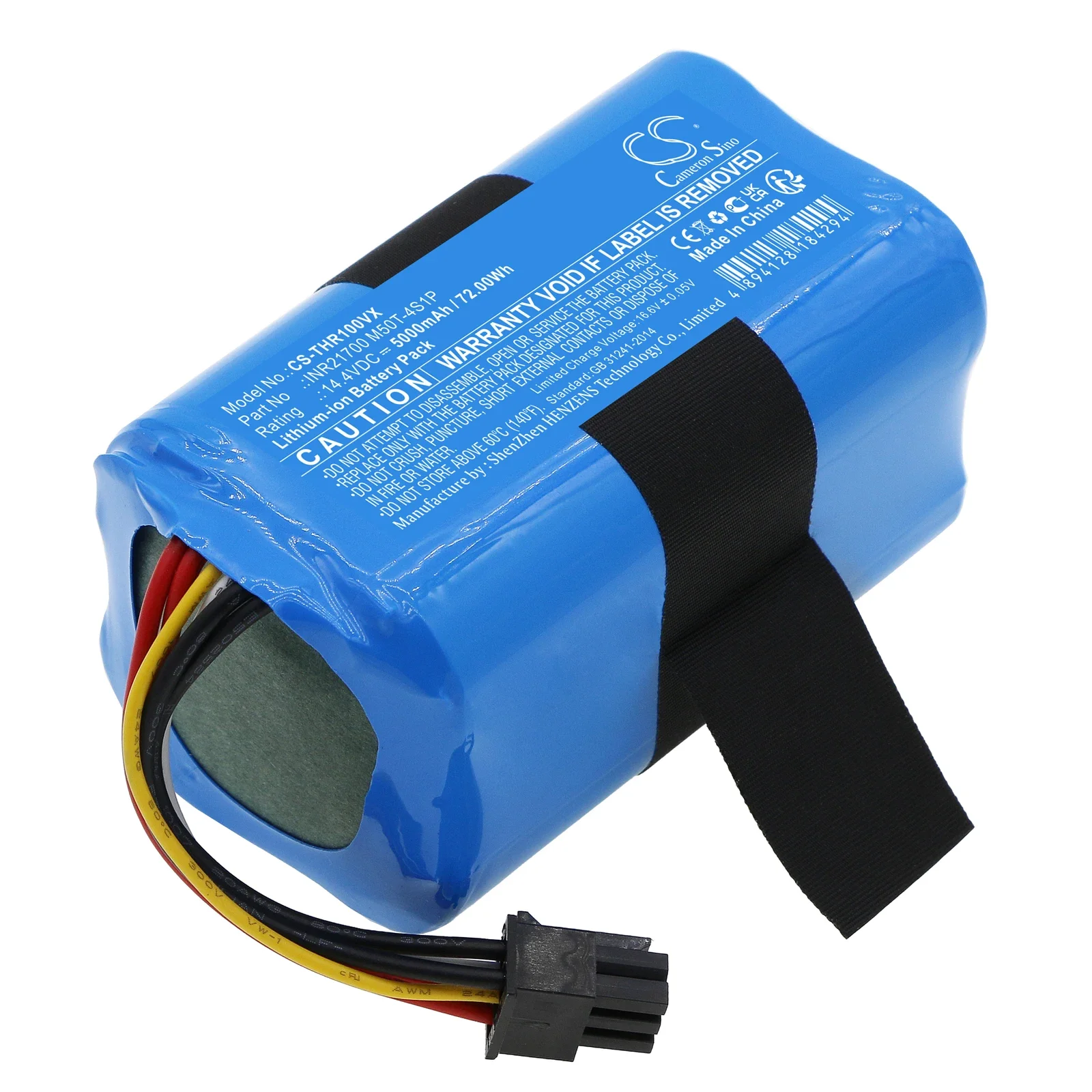 

Vacuum Battery For 360 INR21700 M50T-4S1P S10 X100 Max Capacity 5000mAh / 72.00Wh Color Blue Grass Weight 351.0g Volts 14.40V