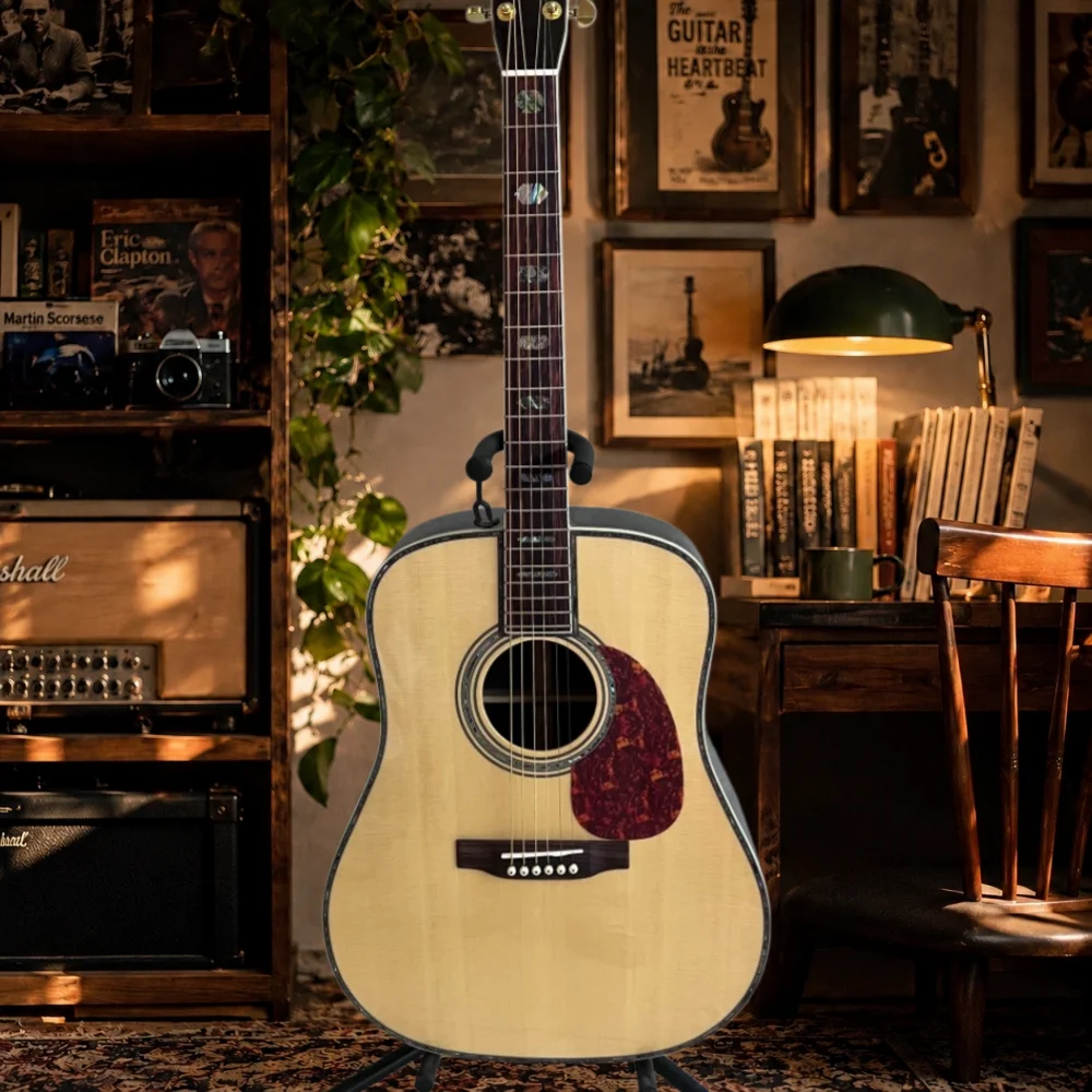 Handcrafted D45 Acoustic Guita - Musical Instrument For Beginners ulasan dan harga