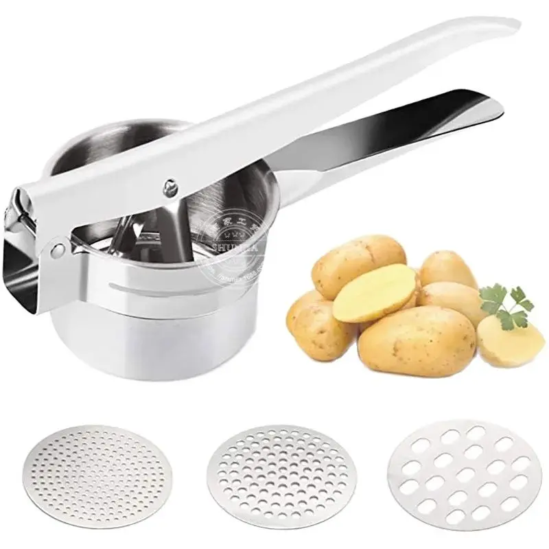 Convenient Steel Masher Potato Ricer 3pcs Blades Potato Puree Peas Puree Machine Easy Kitchen Tools