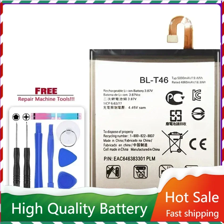 Replacement Battery BL-T46 5000mAh for LG V60 ThinQ 5G LMV600VM V600VM V600QM5 BL T46 Batteries + Free Tools +Track Code