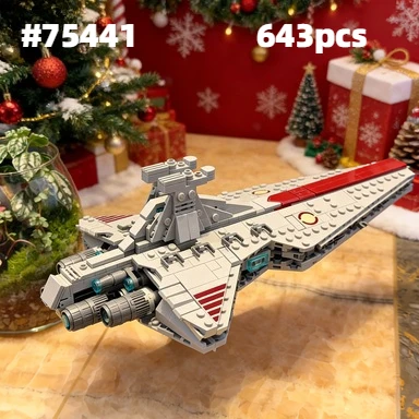

2026 New Hot Sales 643PCS Attack Ship Dual Bridges Venator Republic Cruiser MOC 75441 Model Toys for Kids Adults Festival Gifts