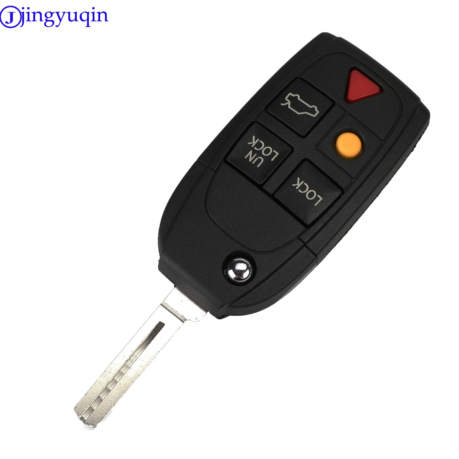 Obudowa kluczyka samochodowego Jingyuqin z zdalnym sterowaniem, składana, typu flip, do Volvo XC70 XC90 V50 V70 S40 V40 V90 C70 S60 S80 S70 FOB