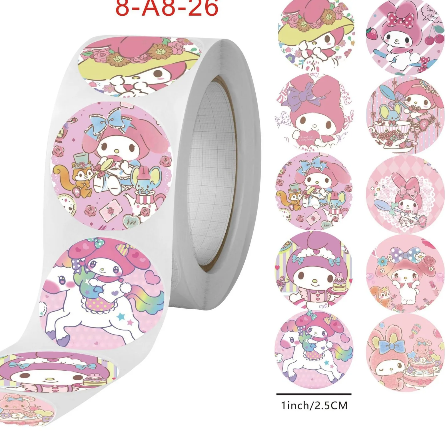 500 Stickers /1 Roll of Koai Kawaii Beautiful Star Dai Lu Yu GUI Dog Kulomi Stickers Gift Bonus Three Rio Stickers