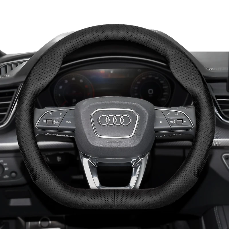 

For Audi D-Shaped Steering Wheel Cover Ultra - Thin Micro Fiber Leather TT A3 8P 8L A4 B5 B6 B7 B8 A5 8T A6 C5 C6 Q3 A7