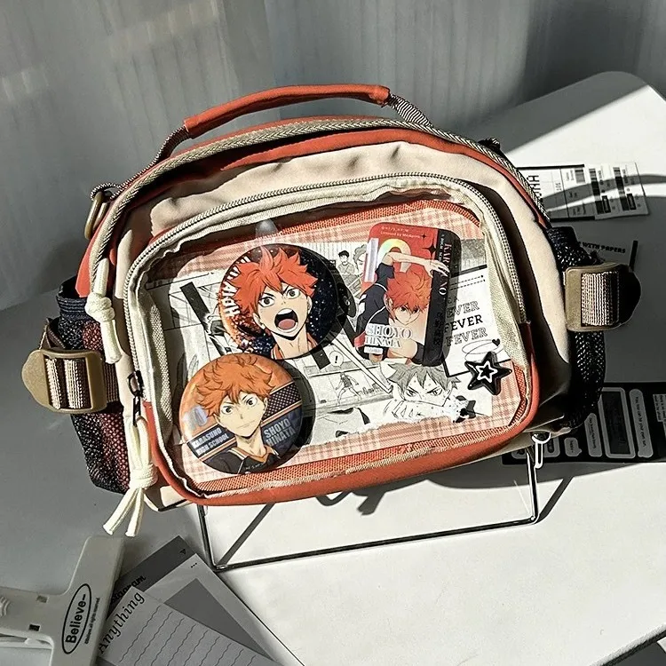 حقيبة Ita لعرض بضائع الرسوم المتحركة، حقيبة كروس شفافة لطيفة للاستخدام اليومي، حقيبة ItaBag متعددة الاستخدامات تحت عنوان الحرم الجامعي للفتيات