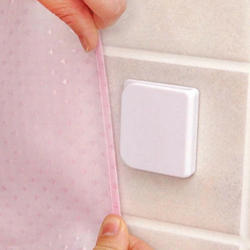 2 pezzi fermagli per tende da doccia Clip per tende da doccia autoadesive antivento anelli per tende da toilette supporto per Clip accessori per il bagno