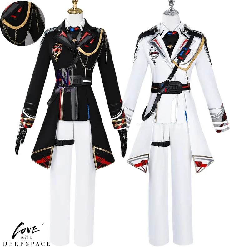 

Game Love and Deepspace Cospaly Costume Space Fleet Officer Role Playing White and Black Uniform for Women Love Live Anime Suit