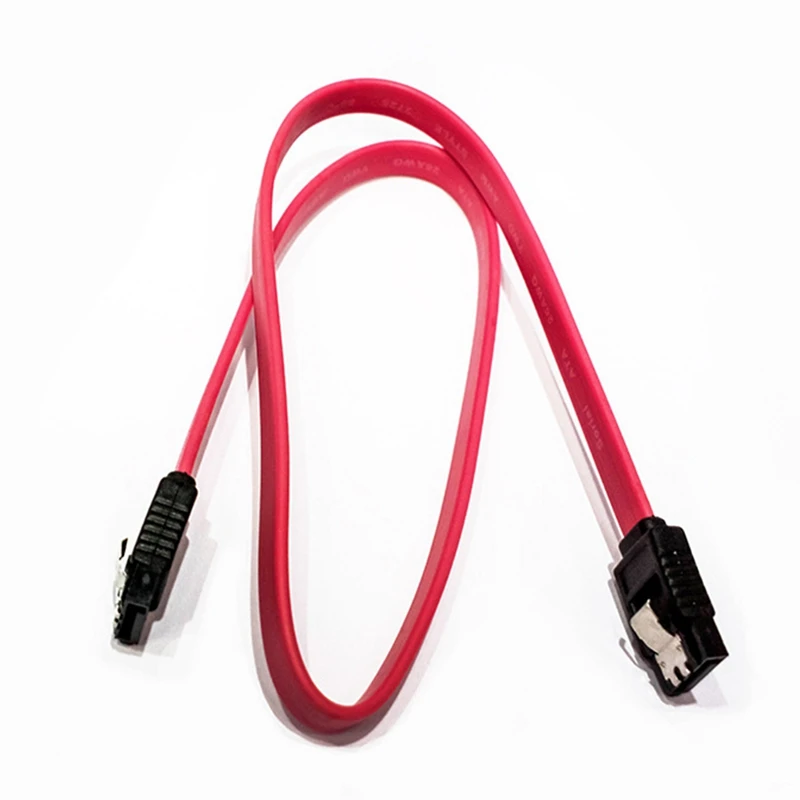 #07B Solid state drive data cable,10Pcs Straight-Through SATA 3.0 Data Cable with Locking Latch DJA99 (red)