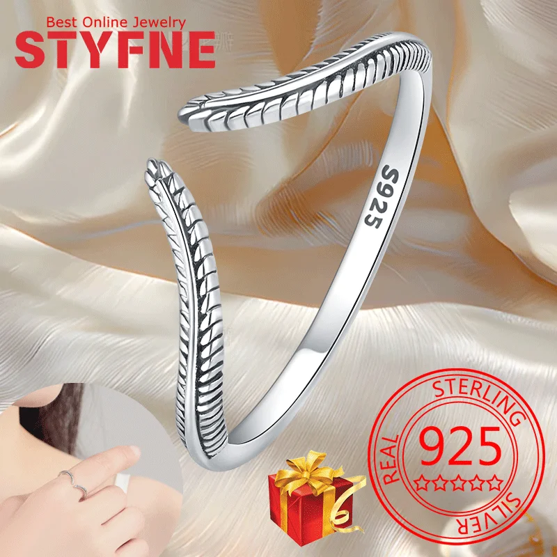 

Real 925 Sterling Silver Women ring Crown of Wheat Ears CZ Finger Rings Adjustable Ring ForWomenWedding Jewelry with GIFT BOX ﻿