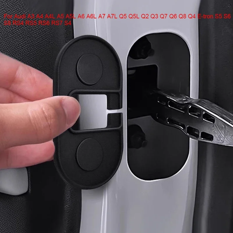 Car Door Limiter Pad For AUDI Q4 E-TRON A3 A4 A5 A6 A7 Q2 Q3 Q5 Q8 TT S8 RS5 RS6 Lock Shock Absorber Damper Door Check ArmCover