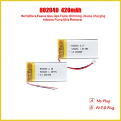602040 420mAh 3.7V Polymer Lithium Battery GPS Facial Slimming Device Inflation Pump Mite Remover Rechargeable Lipo Batteries