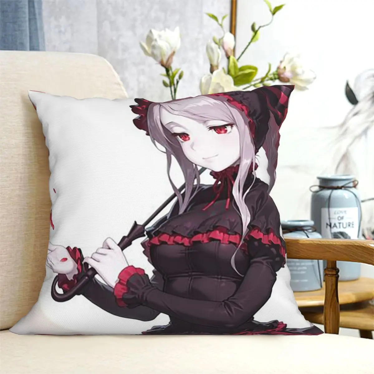Anime Overlord Shalltear Bloodfallen Square Pillowcase Cushion Cover Pillow Case Throw Pillow Cover for Home Bedroom Car