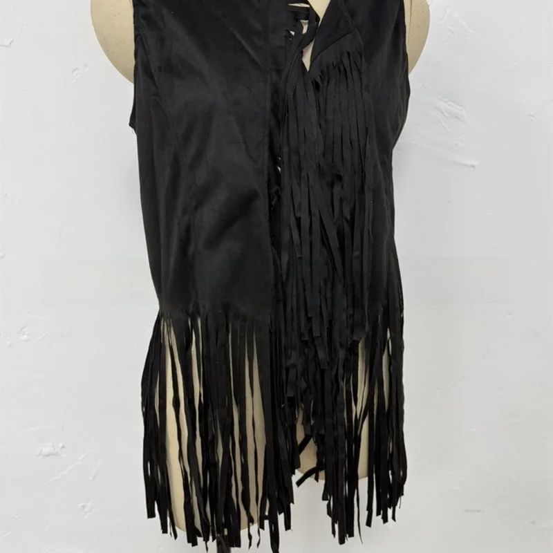 

Ретро-жилет в стиле хиппи 70-х с бахромой, три цвета, женская куртка, внутренняя одежда, укороченная, из других материалов, 100% весенняя коллекция