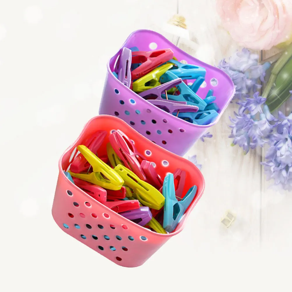 

60pcs Windproof Clothes Set Plastic Sock Clips Strong Clamping Force Smooth Edges No-Slip Teeth Laundry Clips For