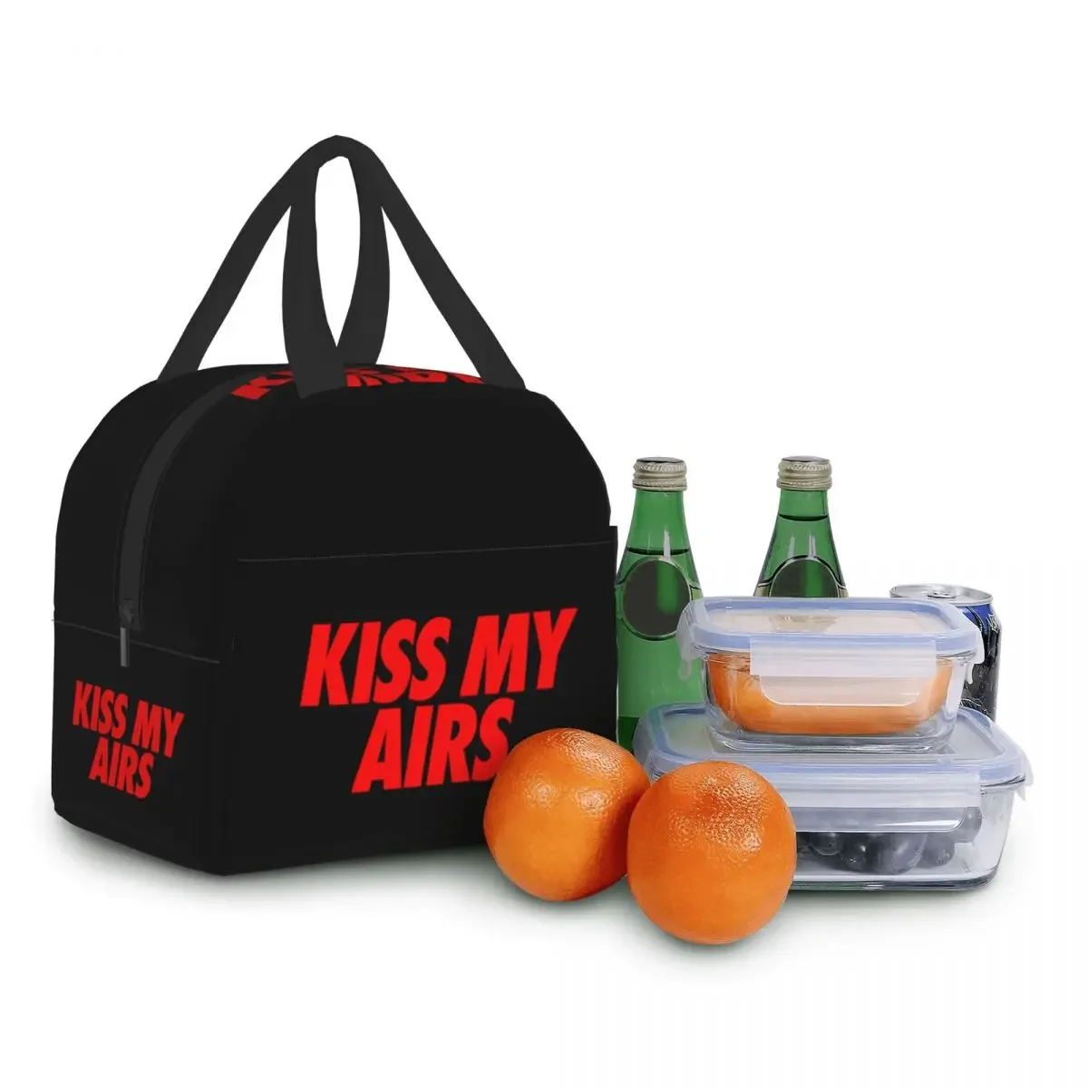 Kiss My Airs Portable Lunch Box for Women Kids School Thermal Cooler Food Insulated Lunch Bags Outdoor Travel Picnic Storage Bag