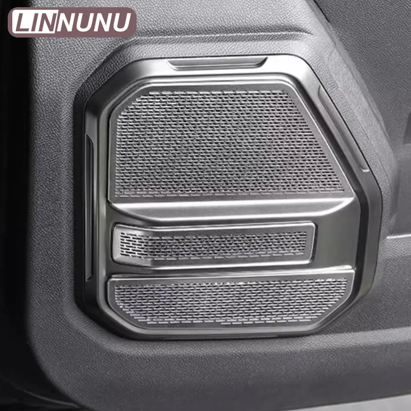 LINNUNU For Chery Jetour T2 Traveller Stainless Steel Door Horn Cover A-pillar Dashboard Loudspeaker Cover Car Interior Parts