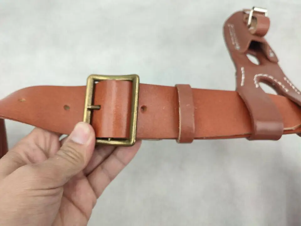 Reproduce original Japanese style 38 belt ammunition box field equipment made of high-end pure cowhide with mold opening