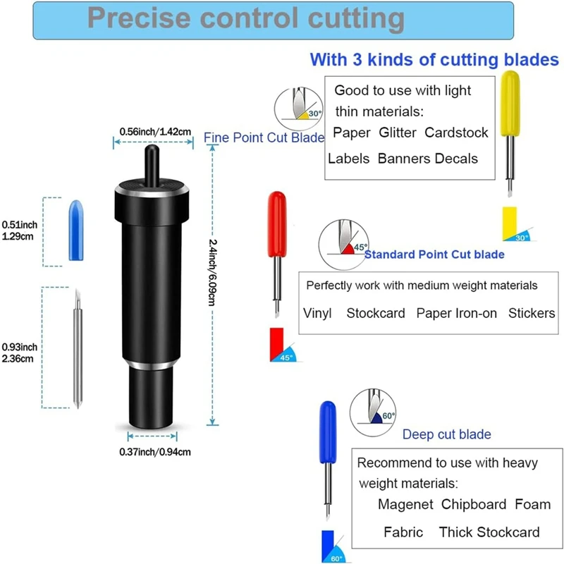 A81M New Fine Point Blade Housing Deep Cut Blade Replacement Compatible With 3 Explore 3 Air 2 For Craft Work Card