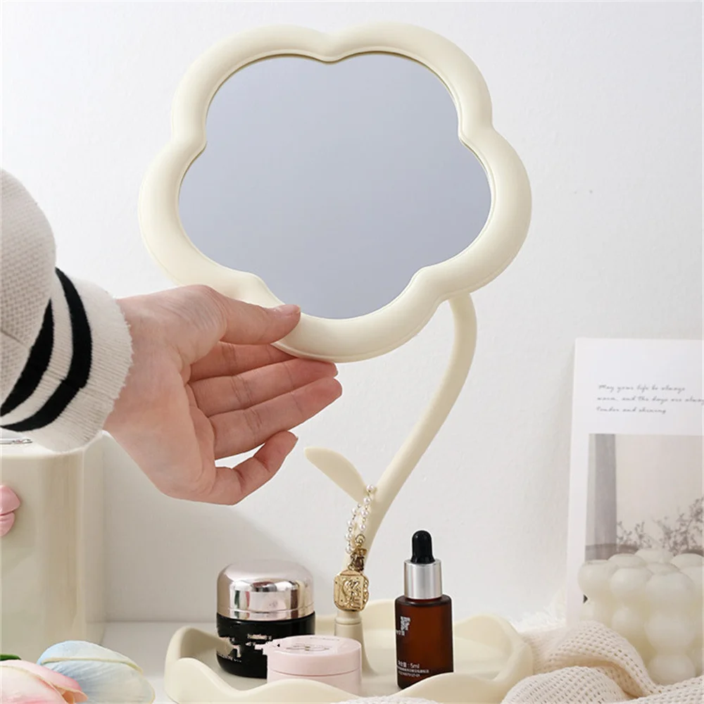 Desktop Makeup Mirror Sunflower Shaped Cute Girly Heart Dressing Mirror Detachable Hanging Jewelry High-definition Makeup Mirror