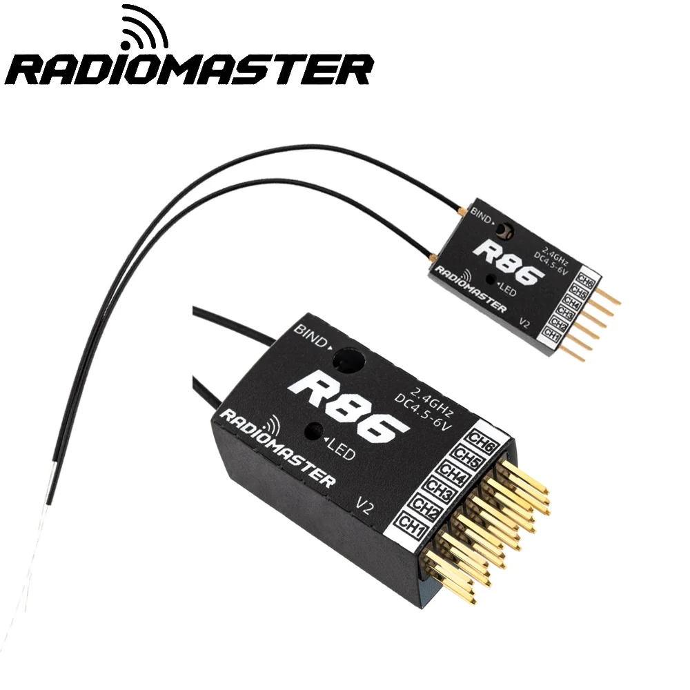 Radiomaster R81 R84 R86 R86C R88 V2 4.5-6V 2.4Ghz 4Ch/6Ch/8Ch Receiver SBUS RSSI V2.0 For FRSKY D8 D16 TX16S SE RC FPV Drones