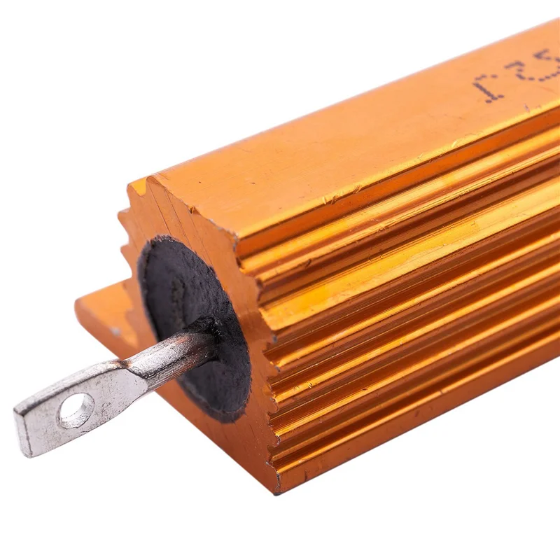 N93R 3X Resistor Daya Berlapis Aluminium Emas Resistansi 100W, 1 Ohm 1R