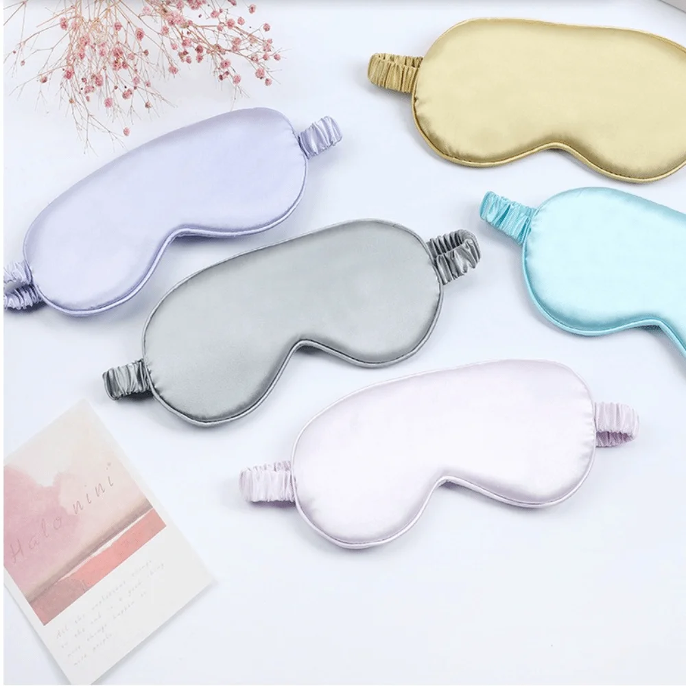 Polyester Sleep Mask Breathable Adjustable Strap Breathable Eye Mask Double Sided Sleep Shading Simulation Silk Eye Mask