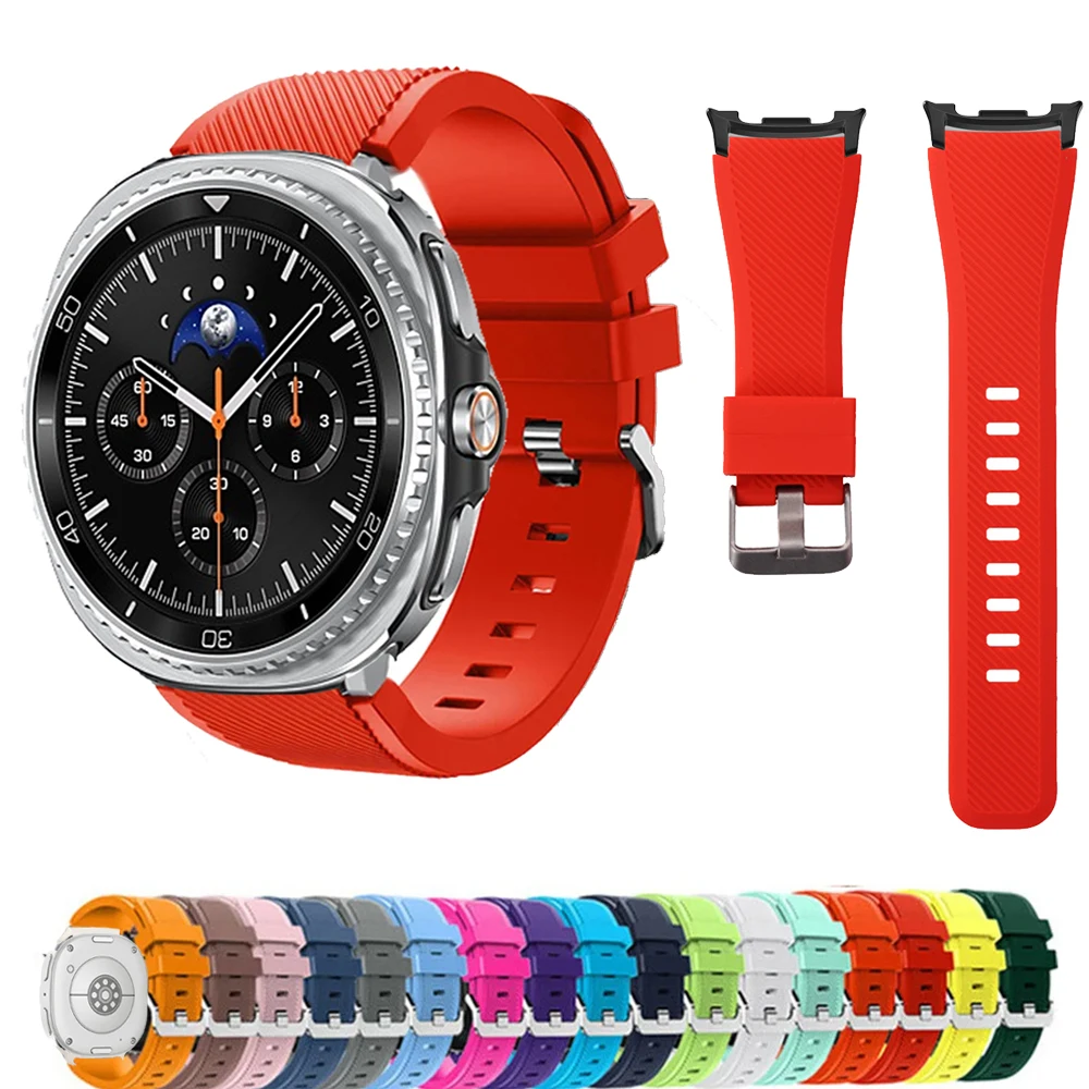 Silicone band for Galaxy watch 8/8 classic/ultra 2025 40mm 44mm 46mm Accessories sport belt brecelet correa Galaxy watch 8 strap