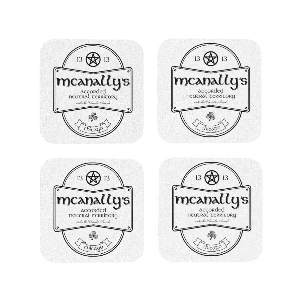 Wizard B Coasters Kitchen Placemats Non-slip Insulation Cup Coffee Mats For Decor Home Tableware Pads Set of 4