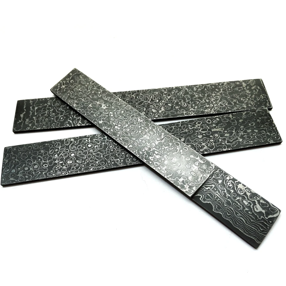 Imagem -06 - Sandwich Damascus Steel Billet Sheet Plate Bar para Fazer Facas Faça Você Mesmo Knife Blade Material em Branco Tem Sido Tratamento Térmico