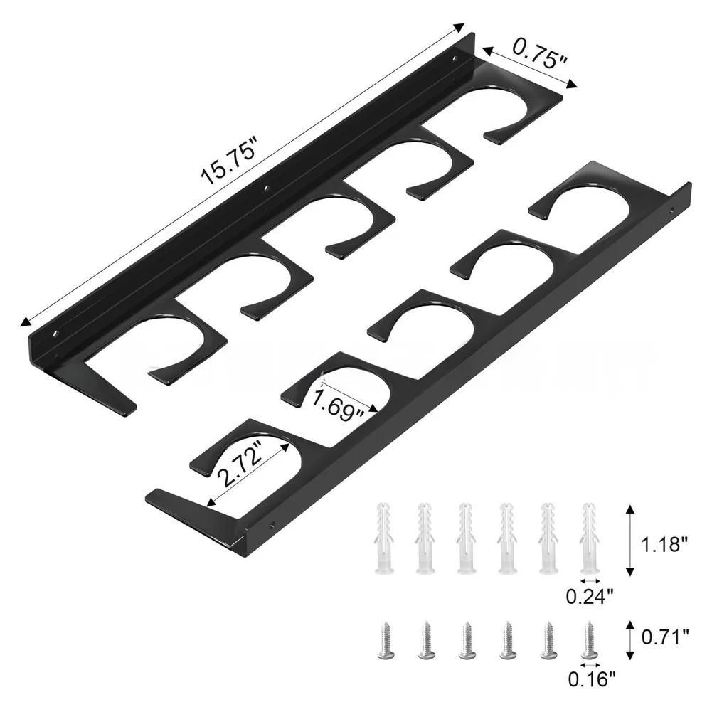 Sturdy Iron Fishing Rod Holder for Vertical or Overhead Mounting Accommodates For 5 Rods and Blends with European Decor