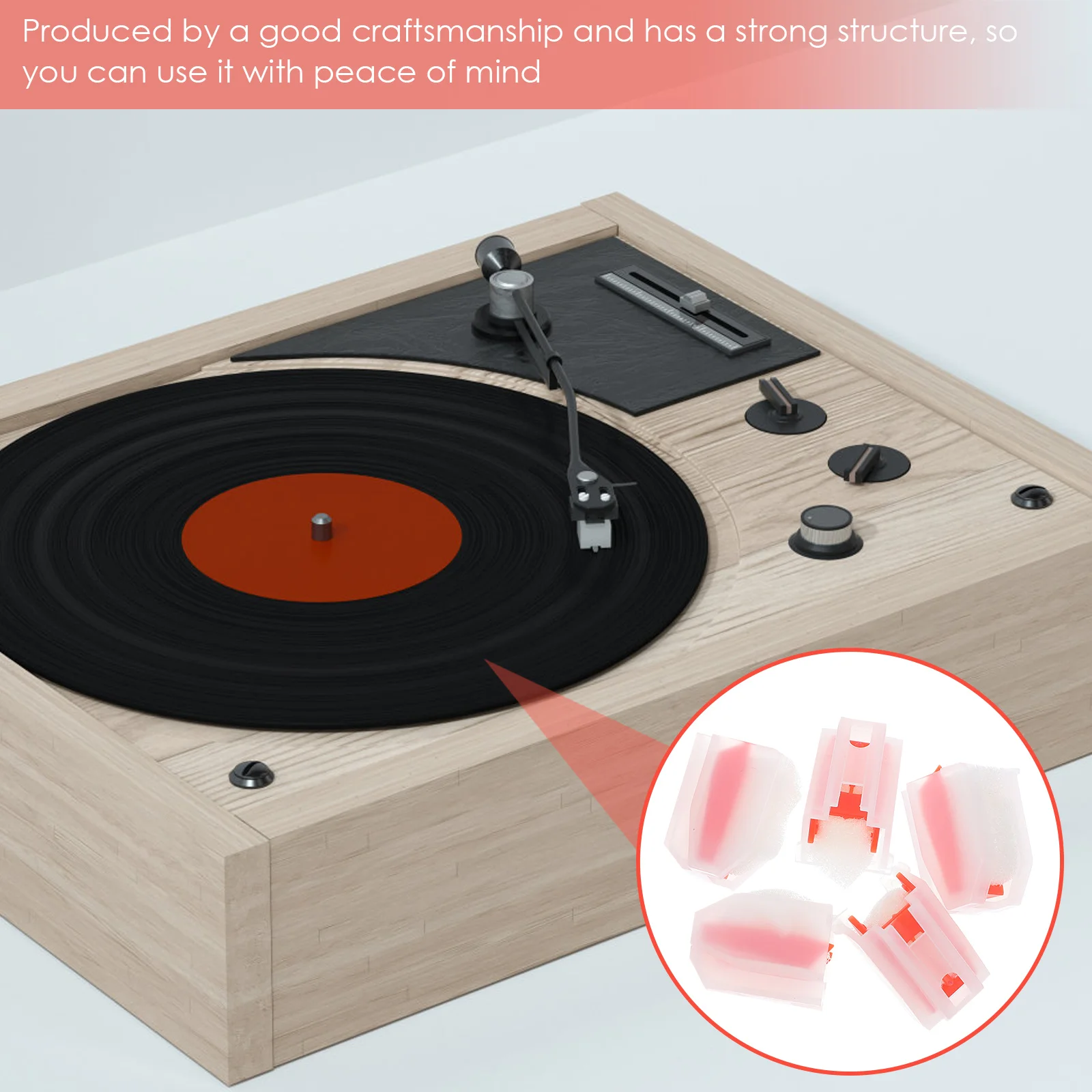 

5pcs Stylus Needles for Record Player Pickup Plastic Durable Compatible Turntable Cartridge Installation Easy Replace