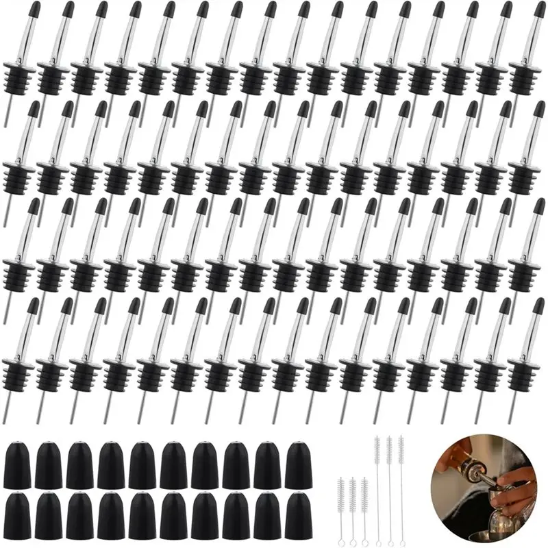 

BMBY-Rubber Dust Cap For Stainless Steel Pour Spout For Liquor Bottle, For Olive Oil, Wine Syrup Bar Bartending Accessories